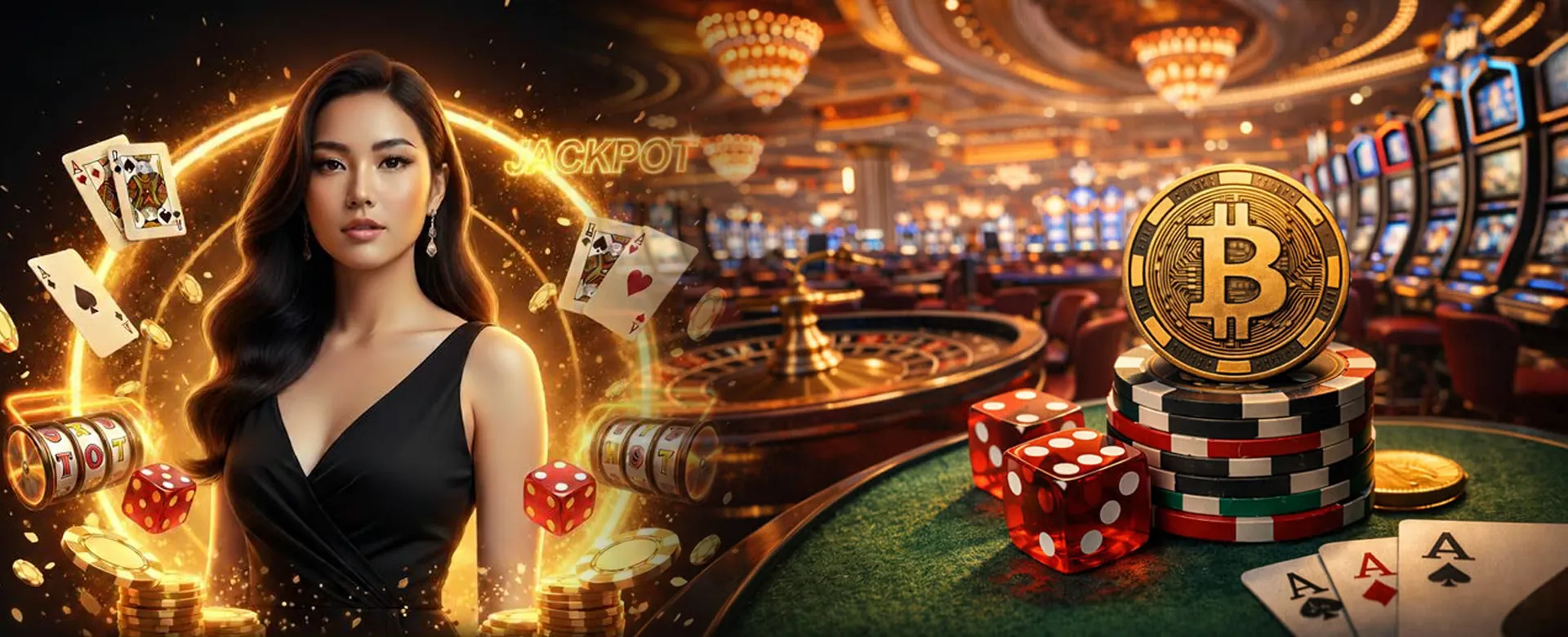 Dynamic background of a bustling online casino city